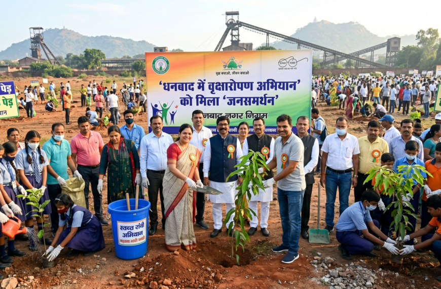 धनबाद में वृक्षारोपण अभियान को मिला जनसमर्थन